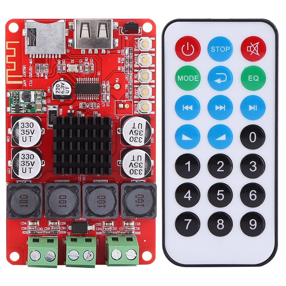 TPA3116 50Wx2 Module Carte d'Amplificateur Audio Numérique Stéréo Entrée TF avec Télécommande DC 8V~26V